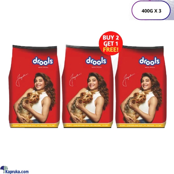 Drools Puppy Dog Food Chicken And Egg 400g - Buy 2 Get 1 Free Bundle Pack Online at Kapruka | Product# petcare00223