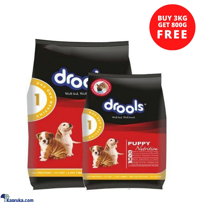 Drools Puppy Dog Food Chicken And Egg 3KG - 800G Pack Free Bundle Pack Online at Kapruka | Product# petcare00222