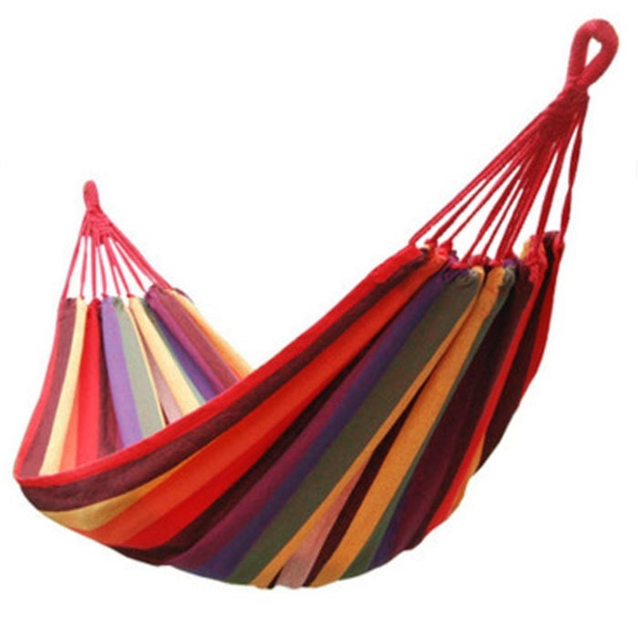 Inditradition cotton striped foldable hammock (for single person) / hanging bed for camping - outdoor activities Online at Kapruka | Product# household00645