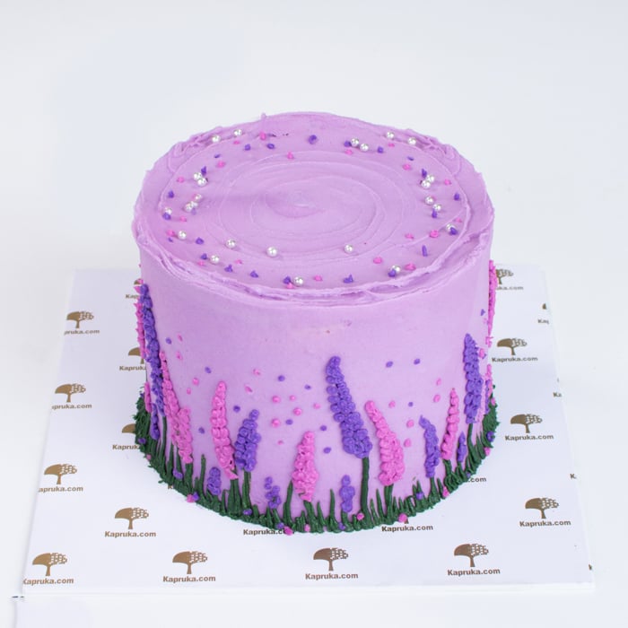 Lavender Blooms Ribbon Cake Online at Kapruka | Product# cake00KA001477