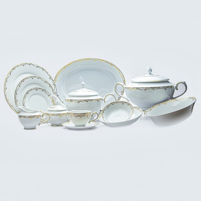 SAYUNI GOLD 93 PCS DINNER SET - DEF2- DI093- 0- 03517- 00 Online at Kapruka | Product# porcelain00183