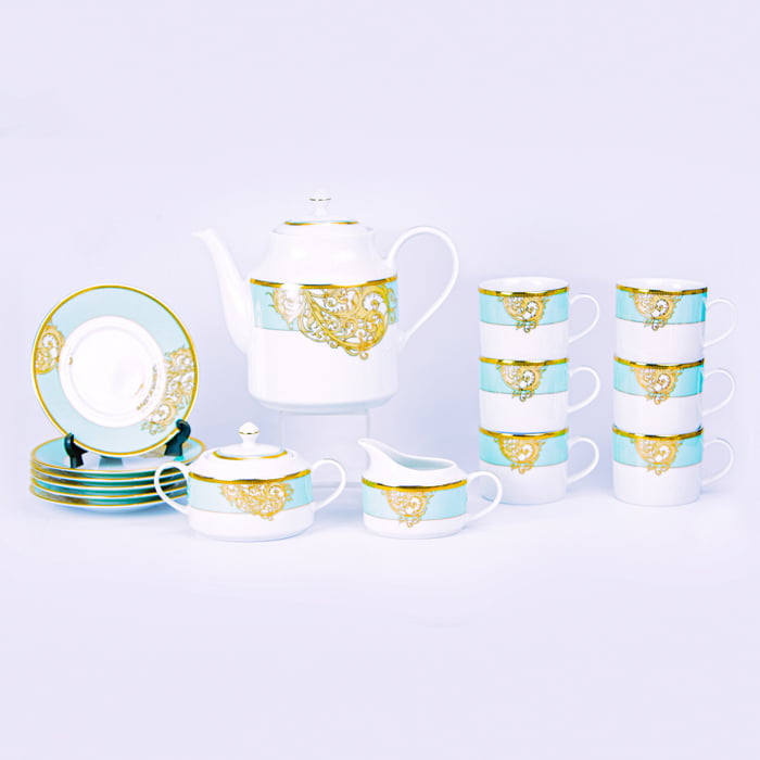 Esmeralda Green 17 Pcs Tea Set - DEF2- TE017- 0- 00318- 00 Online at Kapruka | Product# porcelain00196