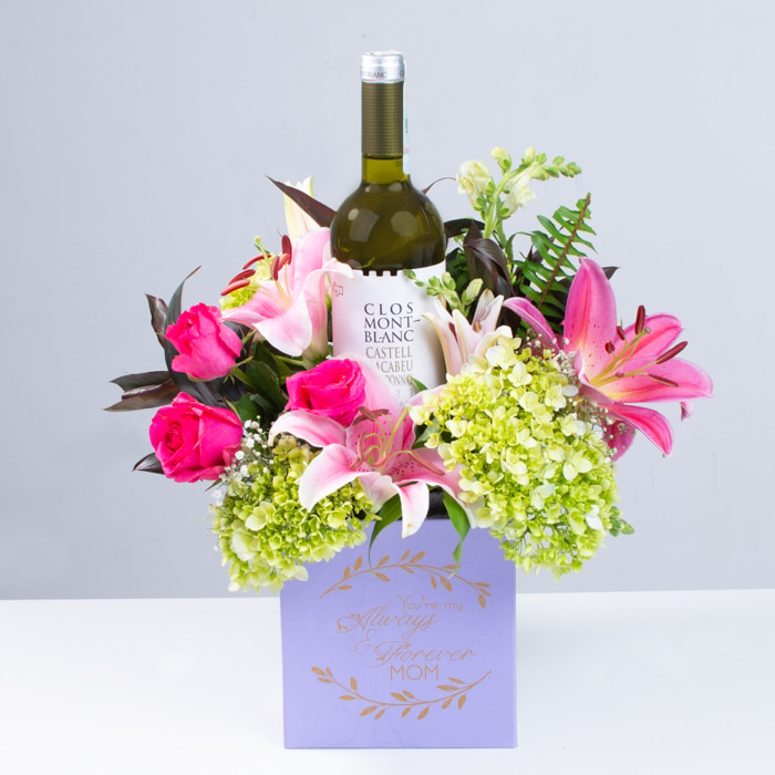 Forever Mom - Flowers And Wine Gift Online at Kapruka | Product# liqprod100268