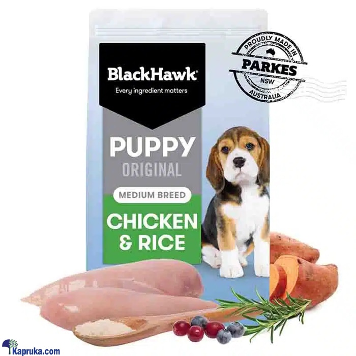 Black Hawk Dog Food Puppy Medium Breed Chicken And Rice 03kg_sku_bh494 Online at Kapruka | Product# petcare00231