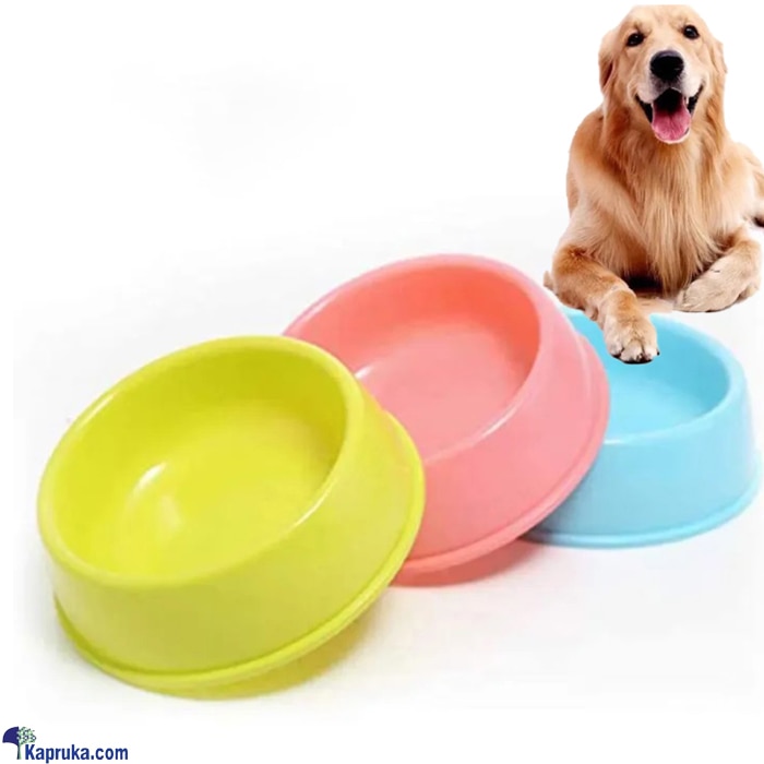 Cute Multi- Purpose Candy Colour Anti- Drop Plastic Material Pet Puppy Dog Cat Food Water Bowl - 1 Piece - Medium Online at Kapruka | Product# petcare00238_TC2