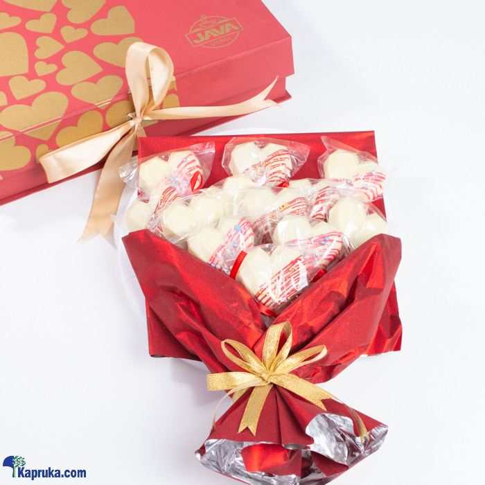 Java Cake Hearts Bouquet With Red Hamper Box Online at Kapruka | Product# cakeJAVA00215