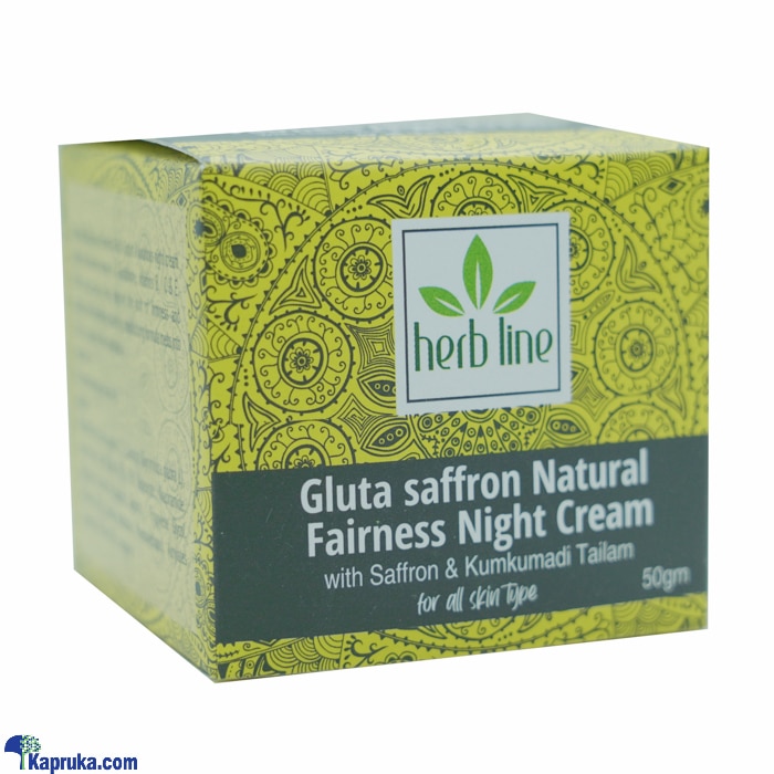 Herb Line Gluta Saffron Natural Fairness Night Cream With Saffron And Kunkumadi Thailam 50gm Online at Kapruka | Product# ayurvedic00242