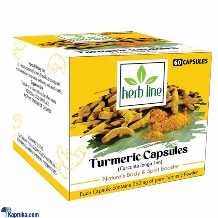 Herb Line Turmeric Capsules (curcuma Longa Linn - 60 Capsules) Online at Kapruka | Product# ayurvedic00235