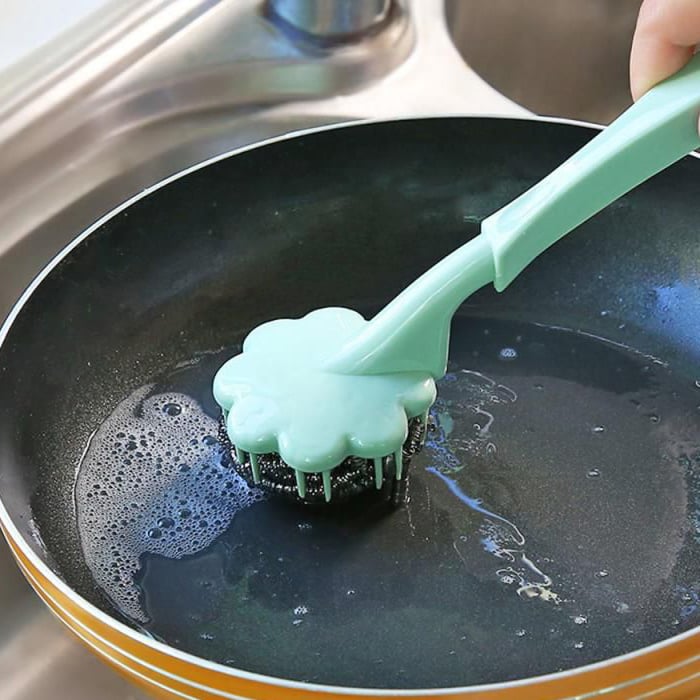 Long Handle Steel Wire Ball Brush,green Steel Wool Scrubber Dish Pot Scrubber Cleaner Pan Brush For Kitchens, Bathroom And More Online at Kapruka | Product# household00798