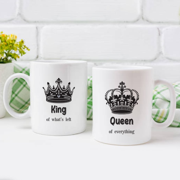Queen Of Everything - King Of Whats Left Couple Mug Set 11 Oz Online at Kapruka | Product# household00857
