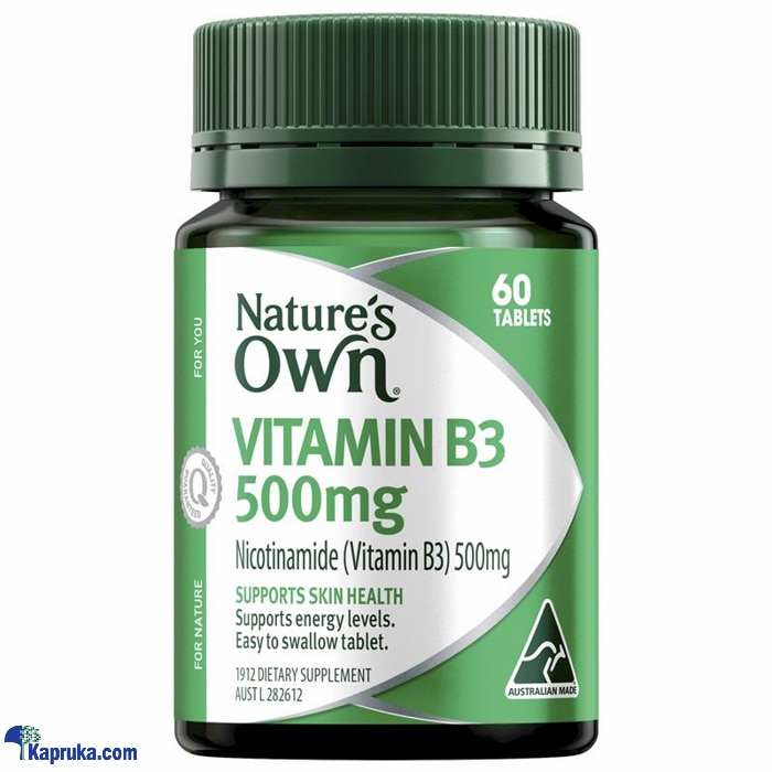 Nature's Own Vitamin B3 500mg With Vitamin B For Energy + Skin Health - 60 Tablets Online at Kapruka | Product# pharmacy00605