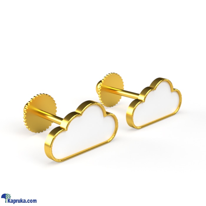 Twinkle Jewels White Cloud Earrings- 18KT Solid Gold TJ017 Online at Kapruka | Product# jewelleryTJ015