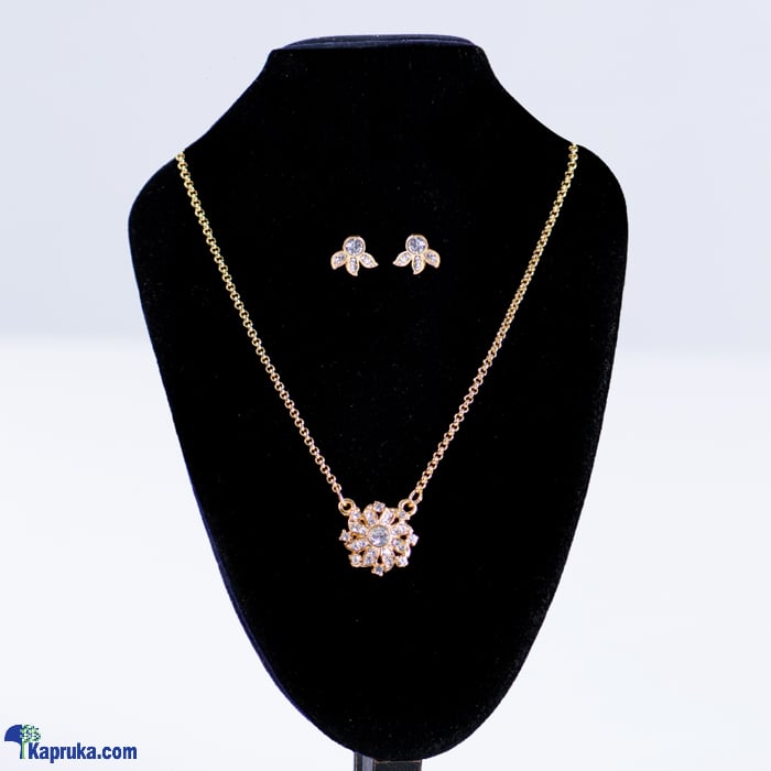 Stone 'N' String Crystal Jewelry Set With Ear Studs And Necklace AC1749 Online at Kapruka | Product# stoneNS0411