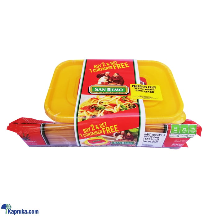 SAN REMO SPAGHETTI (500G)+ELBOWS (250G) COMBO OFFER (free 1 Food Container) Online at Kapruka | Product# grocery002934