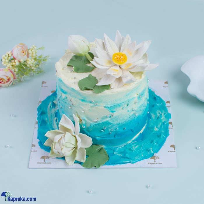 Lotus Blooms Ribbon Cake Online at Kapruka | Product# cake00KA001502