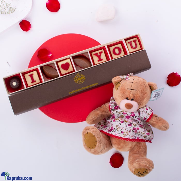 Chocolatey Teddy Love- Java ' I Love You' 8 Piece Chocolate With A Teddy Online at Kapruka | Product# giftset00450