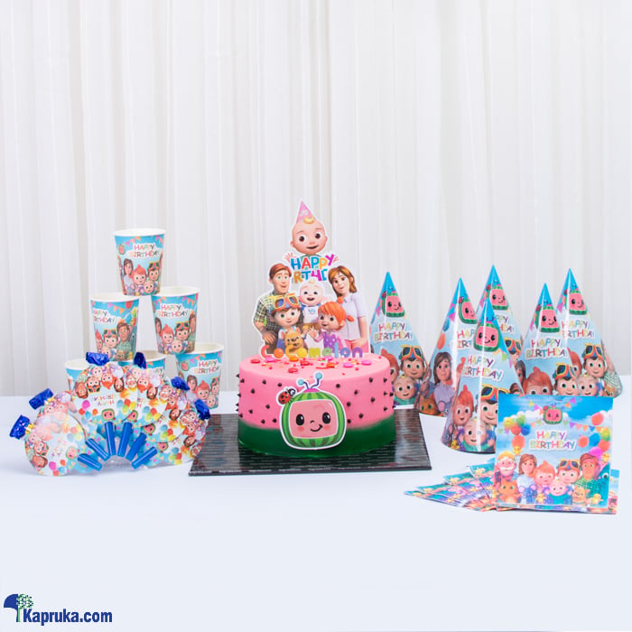 Coco Melon Birthday Bundle - Coco Melon Cake With Party Essentials Online at Kapruka | Product# cake00KA001506