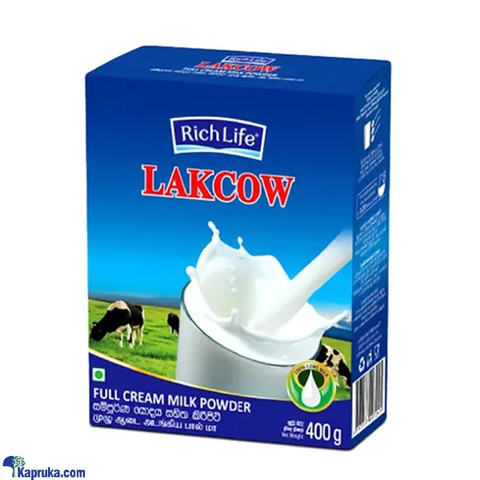 Rich Life Lakcow Full Cream Milk Powder 400g Online at Kapruka | Product# grocery002978