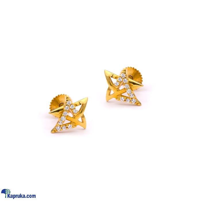 Raja Jewellers 22K Gold Ear Stud Set With 0.211ct Round E3- B- 4964 Online at Kapruka | Product# jewelleryRJ0115