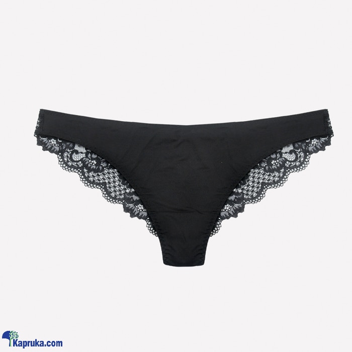 TOFO Women's Black Micro Fibre Thong With Lace Detailing Online at Kapruka | Product# clothing07443