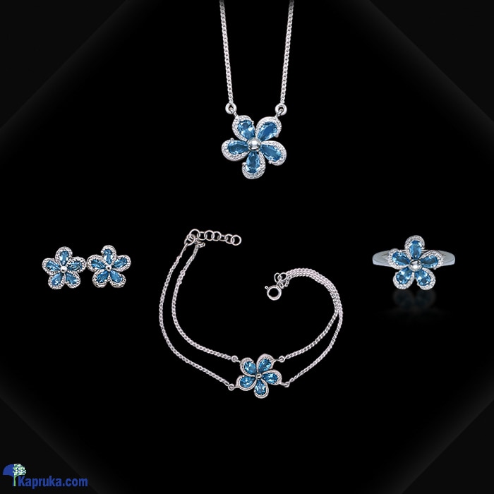 Tash Gem And Jewelleryblue Topaz Flower Jewelry Set TS- KA12 Online at Kapruka | Product# jewelleryTGJ09