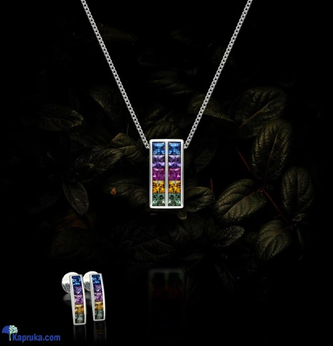 Tash Gem And Jewellery Princess Rainbow Sapphires Jewelry Pure Silver Set TS- KA9 Online at Kapruka | Product# jewelleryTGJ05