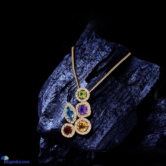 Tash Gem And Jewellery Cluster Multicolored Pure Silver Necklace TS- KA13 Online at Kapruka | Product# jewelleryTGJ06