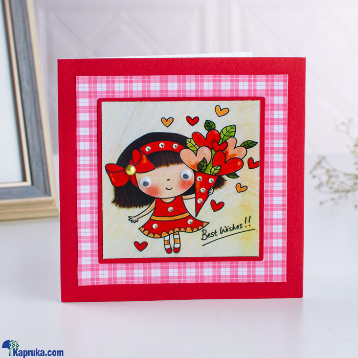 Best Wishes Red Handmade Greeting Card Online at Kapruka | Product# greeting00Z2211