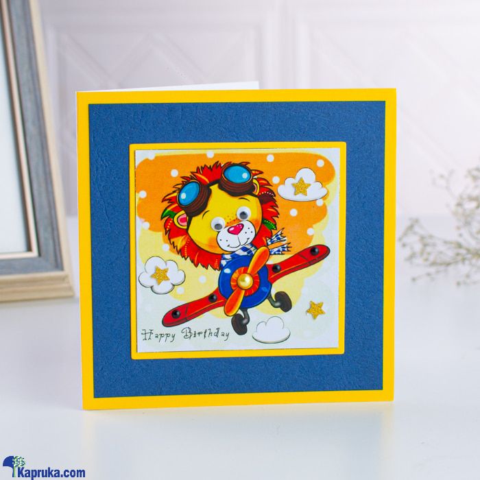 Happy Birthday With Cute Lion Handmade Greeting Card Online at Kapruka | Product# greeting00Z2194