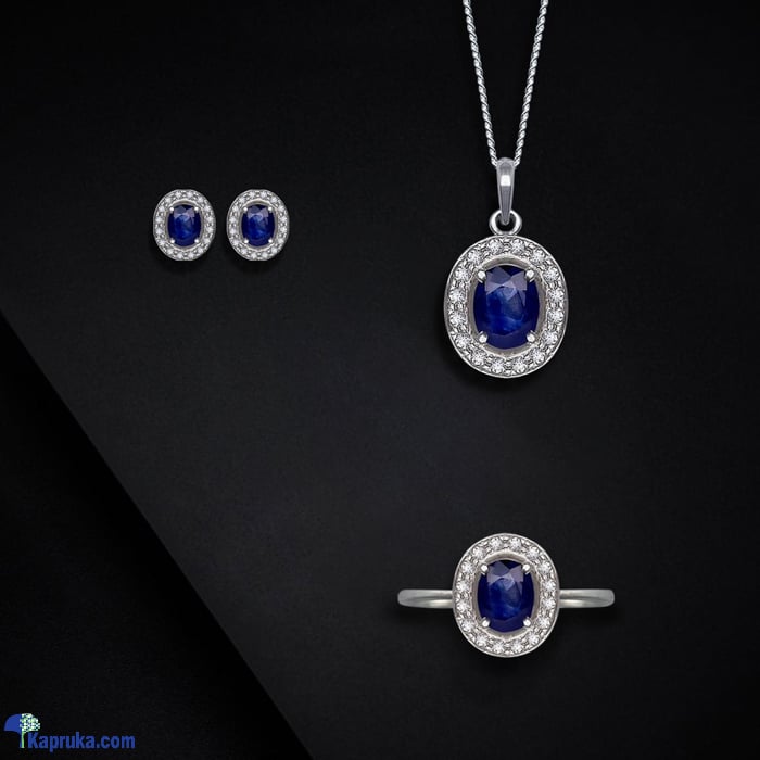 Tash Gem And Jewellery Blue Sapphire Oval Set Online at Kapruka | Product# jewelleryTGJ016