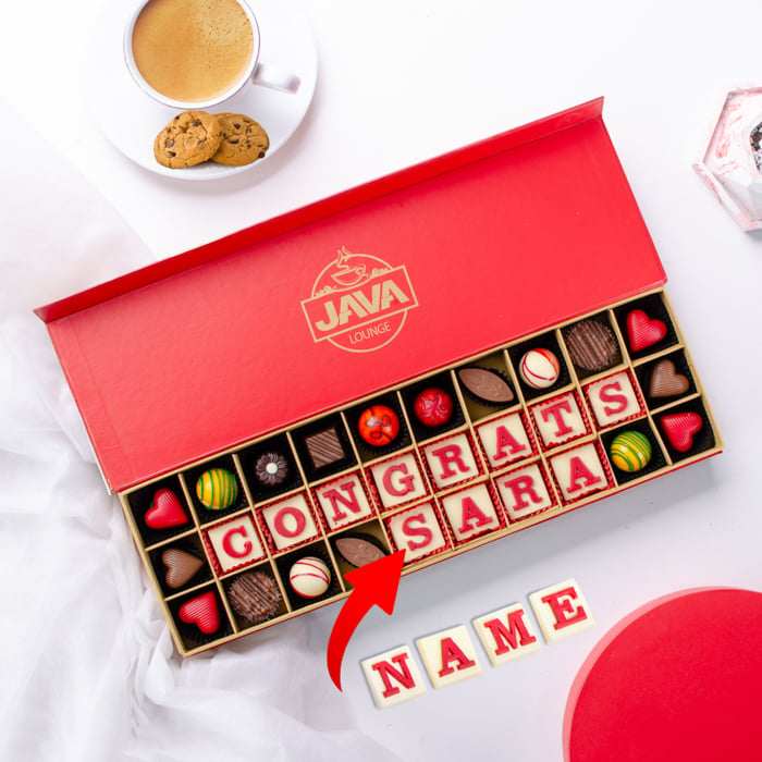 Java Congrats Customised 30 Pieces Chocolate Box Online at Kapruka | Product# chocolates001525
