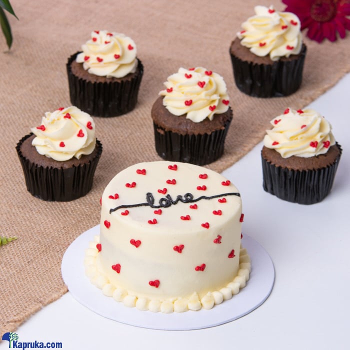 Sweet Love Affection - Chocolate Mini , Bento Cake With Cupcakes Online at Kapruka | Product# cake00KA001535