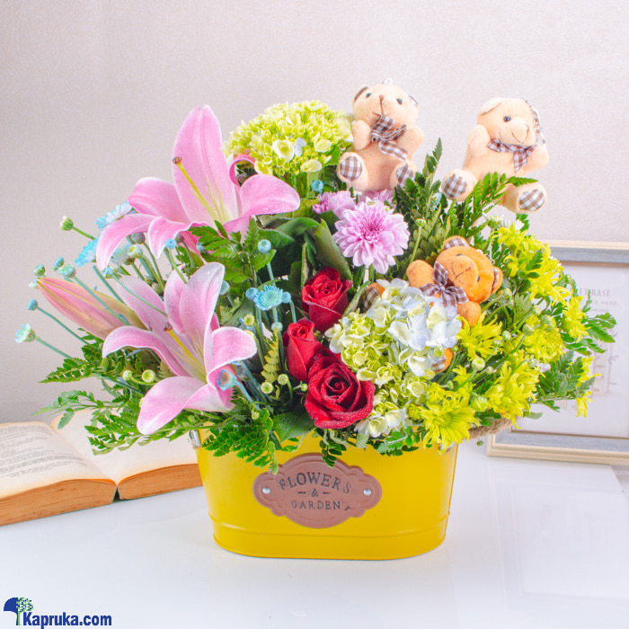 Teddy's Garden Vase Online at Kapruka | Product# flowers00T1480