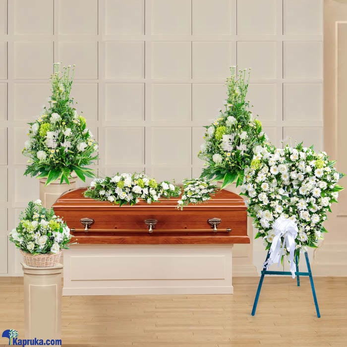 All In One Casket Wreath Funeral Flower Combination Online at Kapruka | Product# flowers00T1483
