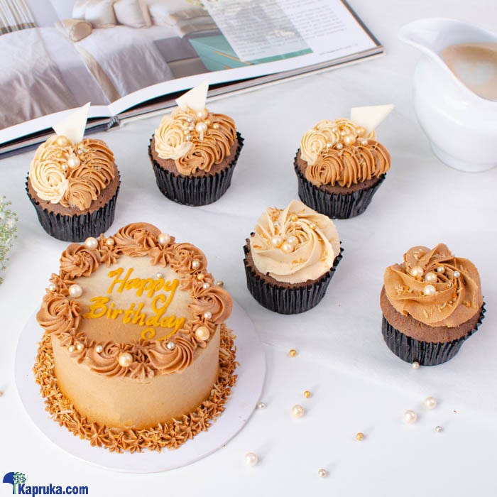 Cappuccino Bliss Cake- Coffee Mini , Bento Cake With Cupcakes Online at Kapruka | Product# cake00KA001544