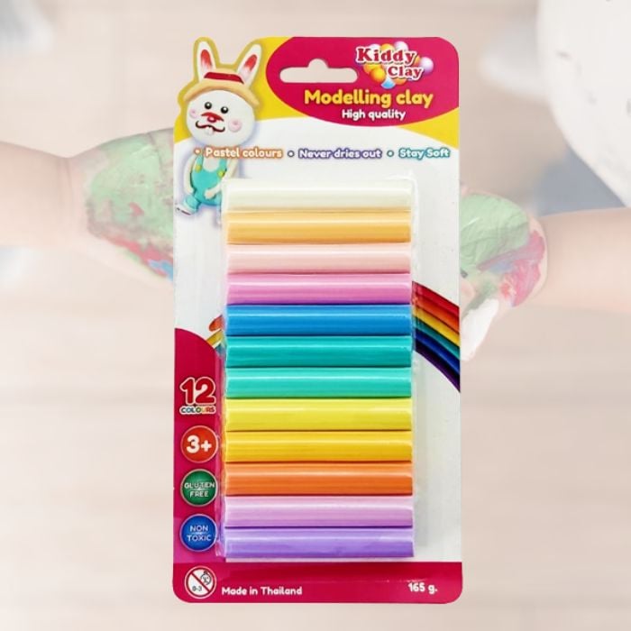 Clay 12 Pastel Colours Round Sticks 165g Blister - MDG Online at Kapruka | Product# childrenP01034