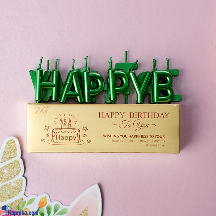 Happy Birthday Letter Candles - Green Online at Kapruka | Product# candles00148