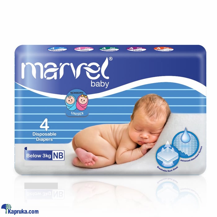Marvel Baby Diapers 04 Pcs (new Born) Online at Kapruka | Product# pharmacy00685