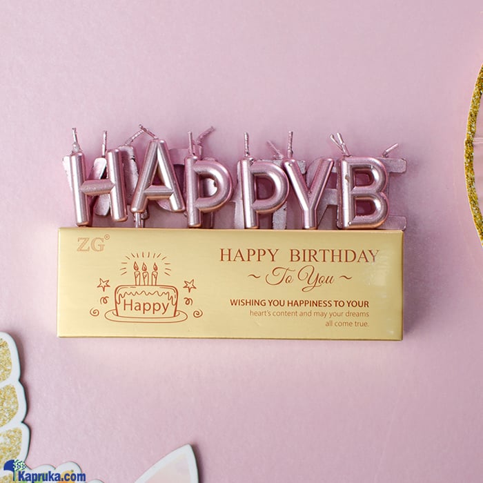 Happy Birthday Letter Candles - Pink Online at Kapruka | Product# candles00149