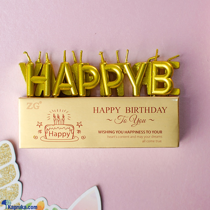 Happy Birthday Letter Candles - Gold Online at Kapruka | Product# candles00151