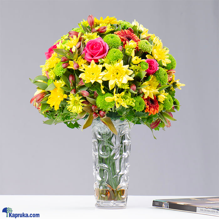 Sunset Serenade Vase Online at Kapruka | Product# flowers00T1504