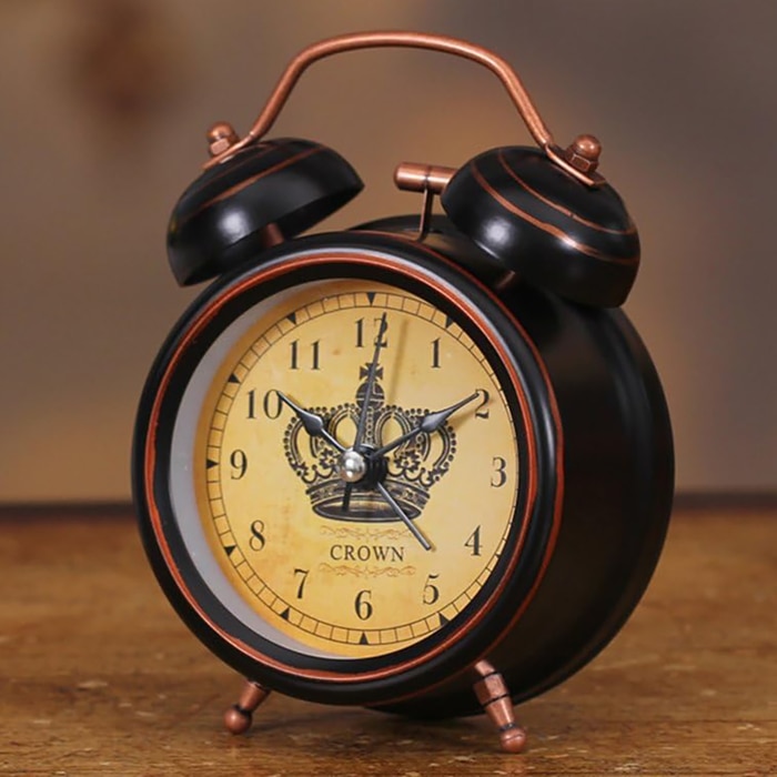 Crown Alarm Clock- Children Retro Metal Alarm Lock- Creative Mute Alarm Clock Online at Kapruka | Product# household001008
