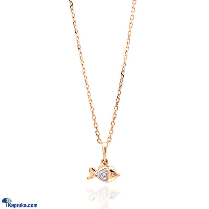 'RAJA JEWELLERS 18K PINK GOLD DIAMONDS PENDANT SET 0.02CT WITH CHAIN (O- DM0000013) ' Online at Kapruka | Product# jewelleryRJ0119
