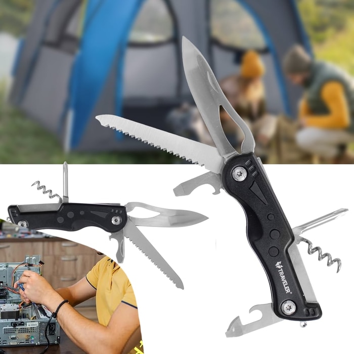 6 In 1 Multifunctional Knife | Swiss Army Knife | Camping Knife | Multi- Tool Knife For Travelers Black Online at Kapruka | Product# household001018_TC3