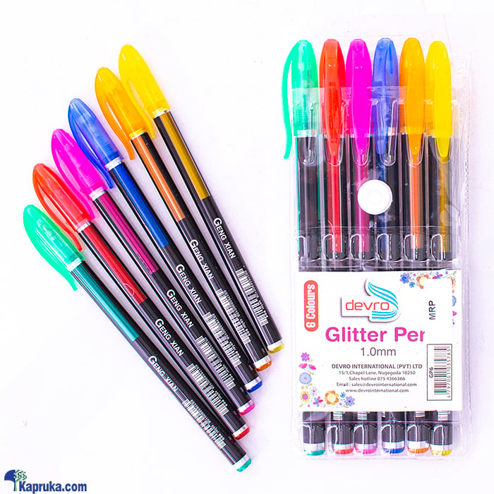 Devro Glitter Pen Mixed - 6 Colors - GPM6 Online at Kapruka | Product# childrenP01101