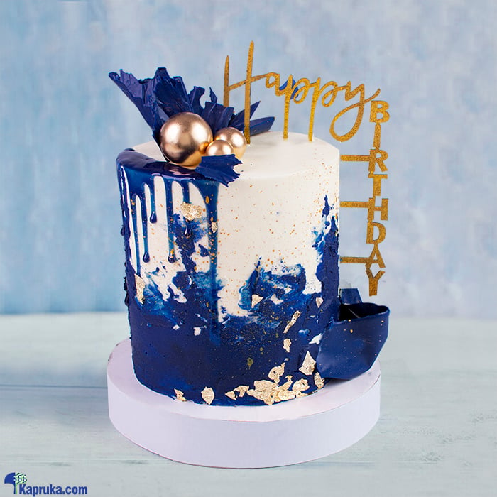 Midnight Majesty With Golden Bubbles Birthday Cake Online at Kapruka | Product# cake00KA001565