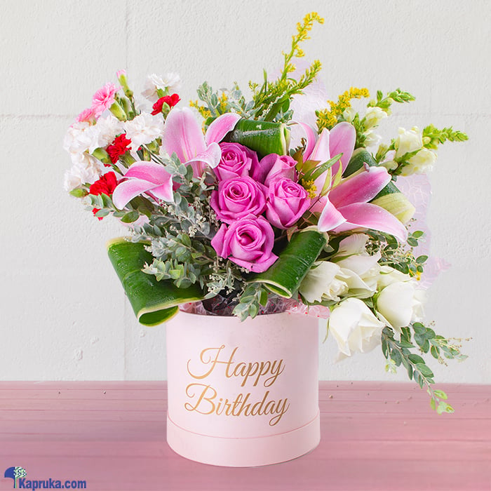Pastel petal paradise happy birthday vase -  for her / for birthday Online at Kapruka | Product# flowers00T1521