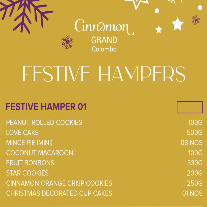 Cinnamon Grand Festive Hamper 01 Online at Kapruka | Product# cinnamong0248