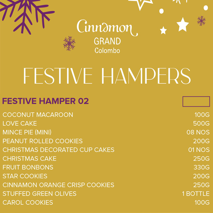 Cinnamon Grand Festive Hamper 02 Online at Kapruka | Product# cinnamong0249