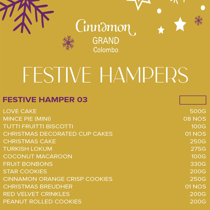 Cinnamon Grand Festive Hamper 03 Online at Kapruka | Product# cinnamong0250